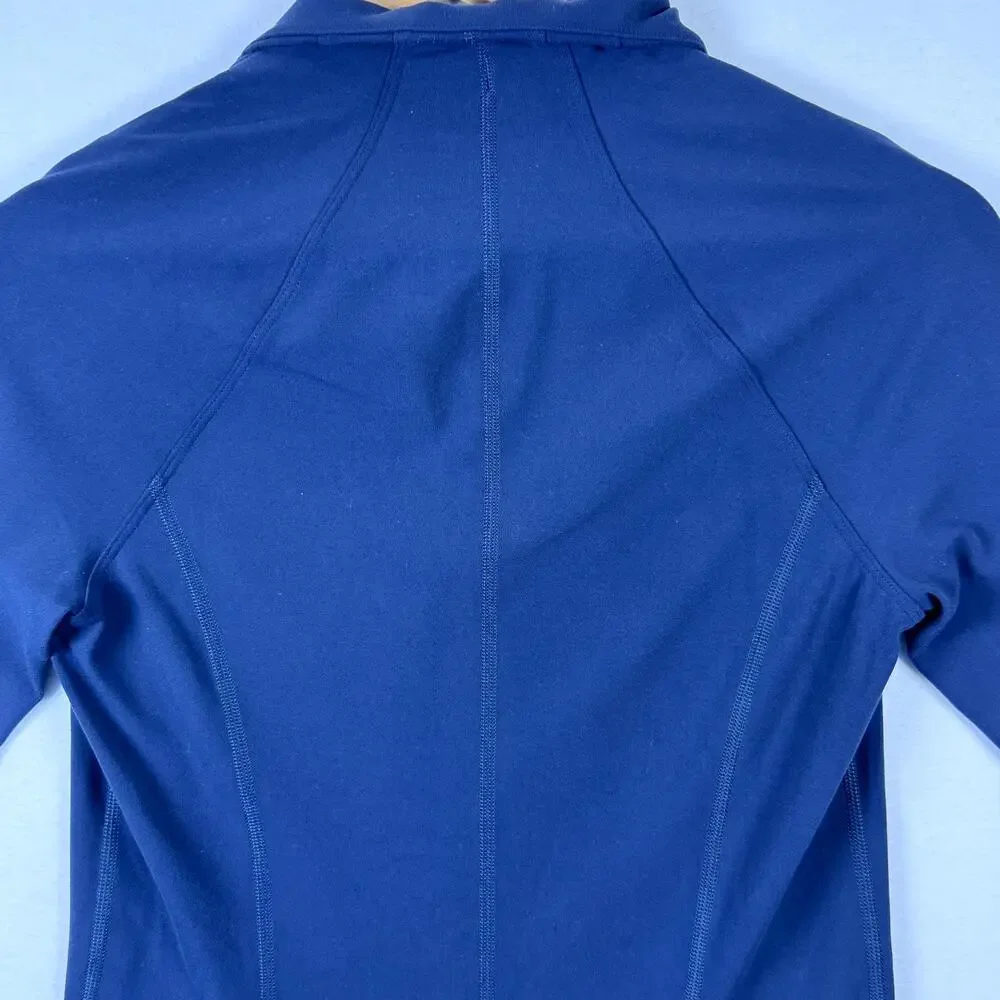 Athleta XS Navy Performance Full Zip Jacket Thumbholes Activewear - Picture 5 of 7